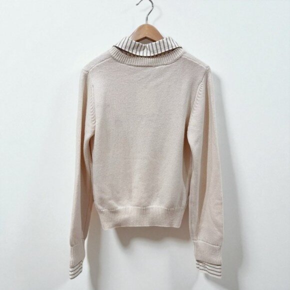 NWT En Saison Azra Half Placket Mixed Media Collared Layered Look Sweater - Picture 6 of 10